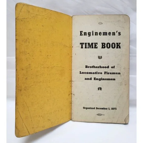 Vintage 1943 Enginemen's Time Book Brotherhood of Locomotive Firemen & Enginemen - Picture 2 of 12